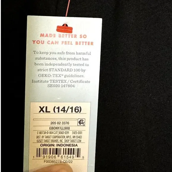 NEW WITH TAGS Girls Cat & Jack Black Cotton Blend Capri Leggings Size XL (14/16) - Picture 5 of 6